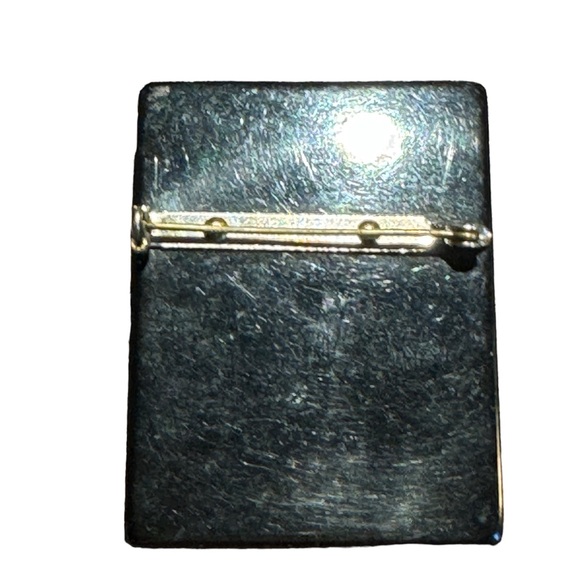 Vintage Black BAKELITE mourning cameo brooch - Picture 2 of 3